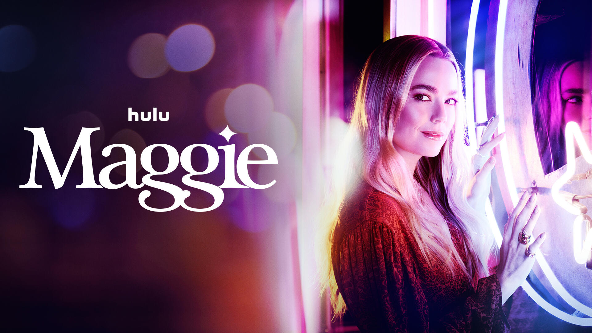 Maggie -- Season 1 -- Dating is hard enough - it’s even harder when you also happen to be a psychic. Maggie’s gift allows her to see into the future of her friends, parents, clients, and random people on the street. But when she begins to see glimpses of her own destiny after meeting an unexpected stranger, her romantic life suddenly gets a lot more complicated. Can you let yourself fall in love when you think you know how it ends? She probably should have seen this coming… Maggie (Rebecca Rittenhouse), shown. (Courtesy of Hulu)